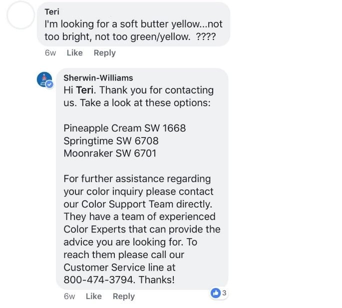 Great community management example - Sherwin-Williams