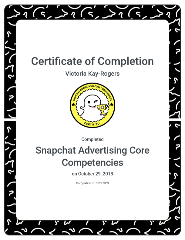 Snapchat Certified Partner Certificate