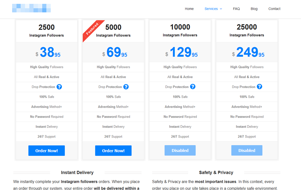 cost of buying followers