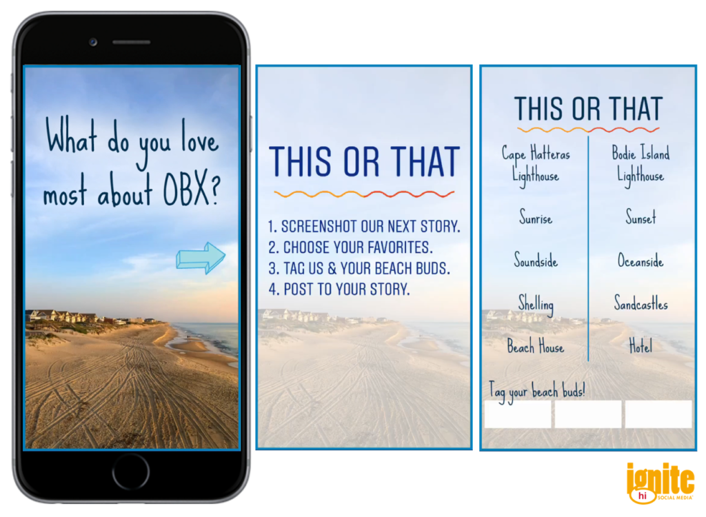 Ignite Social Media & OBX Instagram Stories This or That Examples