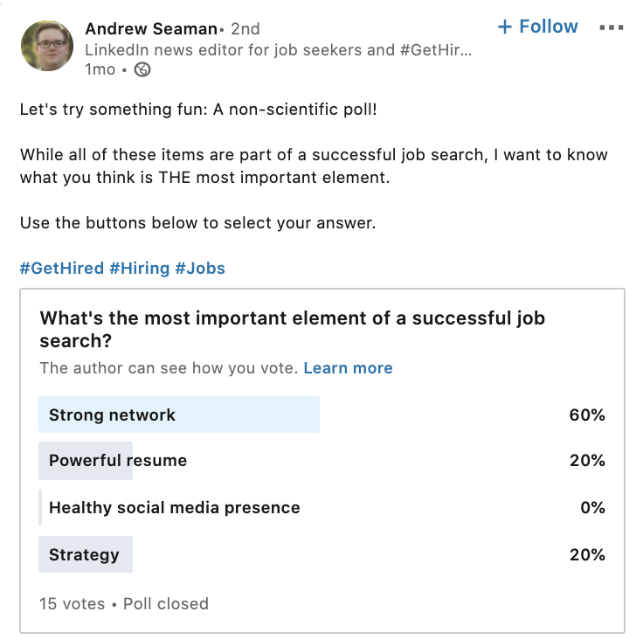 LinkedIn's New Features - Polls