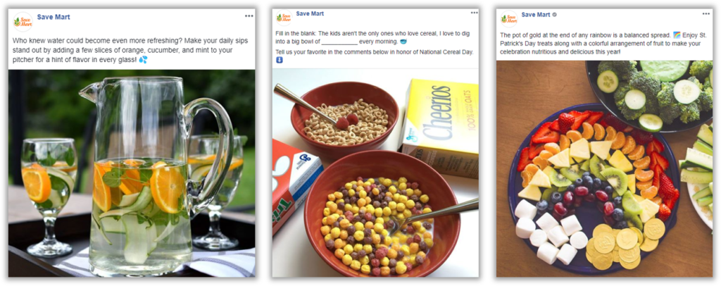 Ignite Social Media client, Save Mart, organic content examples on social media